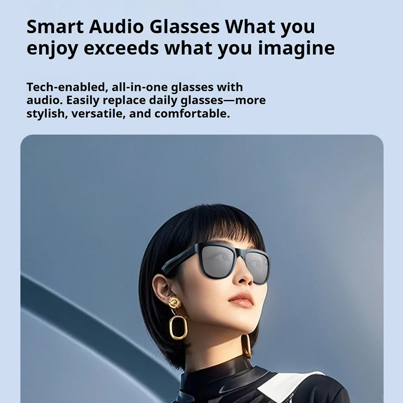 OVO-1 gafas inteligentes auriculares con traductor AI manos libres llamadas de música Audio gafas de sol auriculares para deportes al aire libre Larga modo de reposo