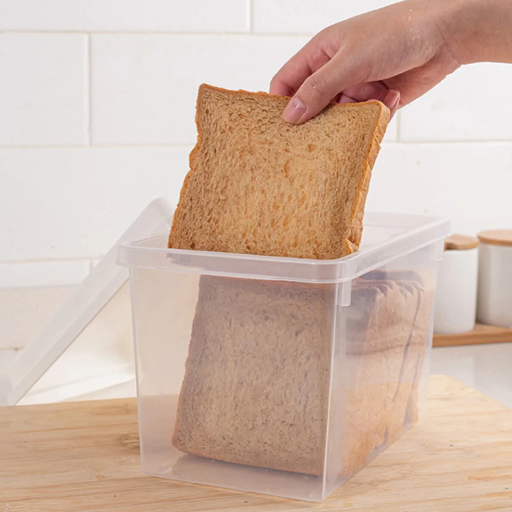 

2Pcs Bread Storage Box Fresh Keep Sealed Container Large Capacity Plastic Toast Organizer Kitchen Storage Holder
