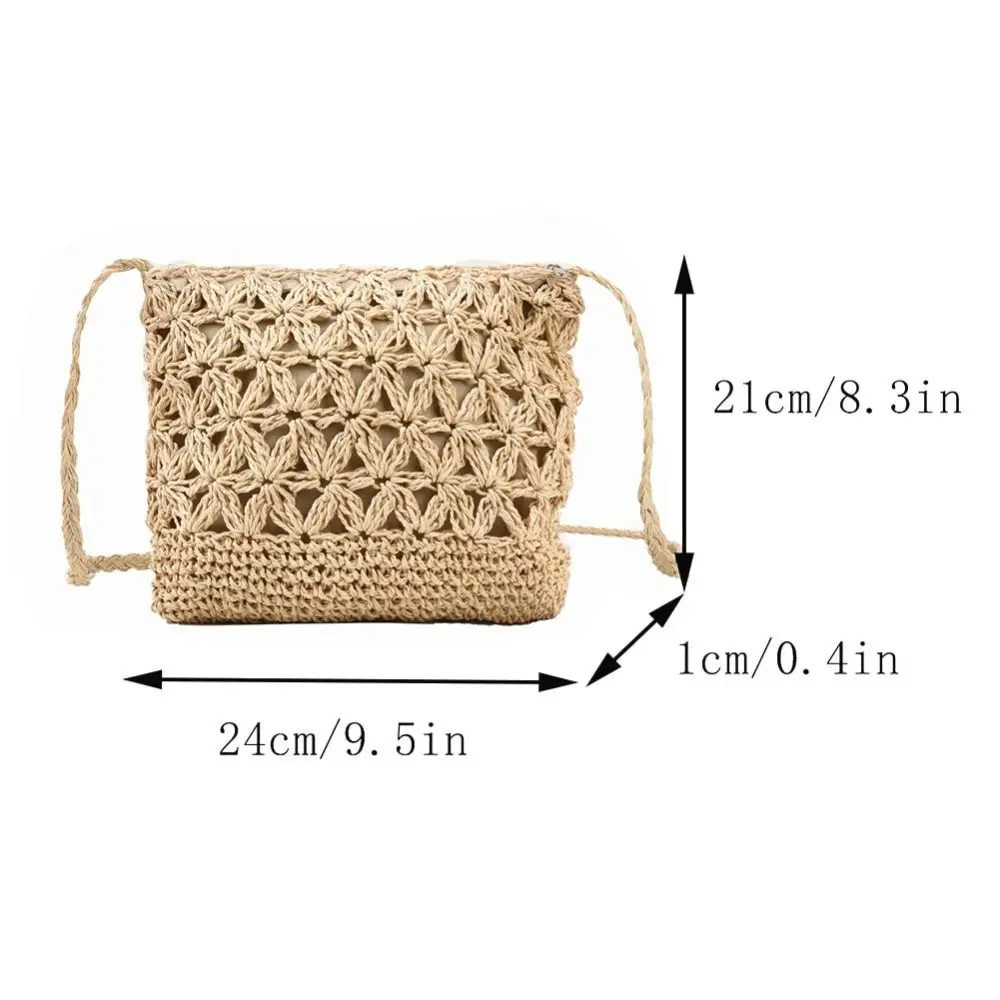 Woven Bags Handmade Knitted Straw Handbags Fashion Hollow Messenger Bags Bohemia Beach Shoulder Crossbody Bag