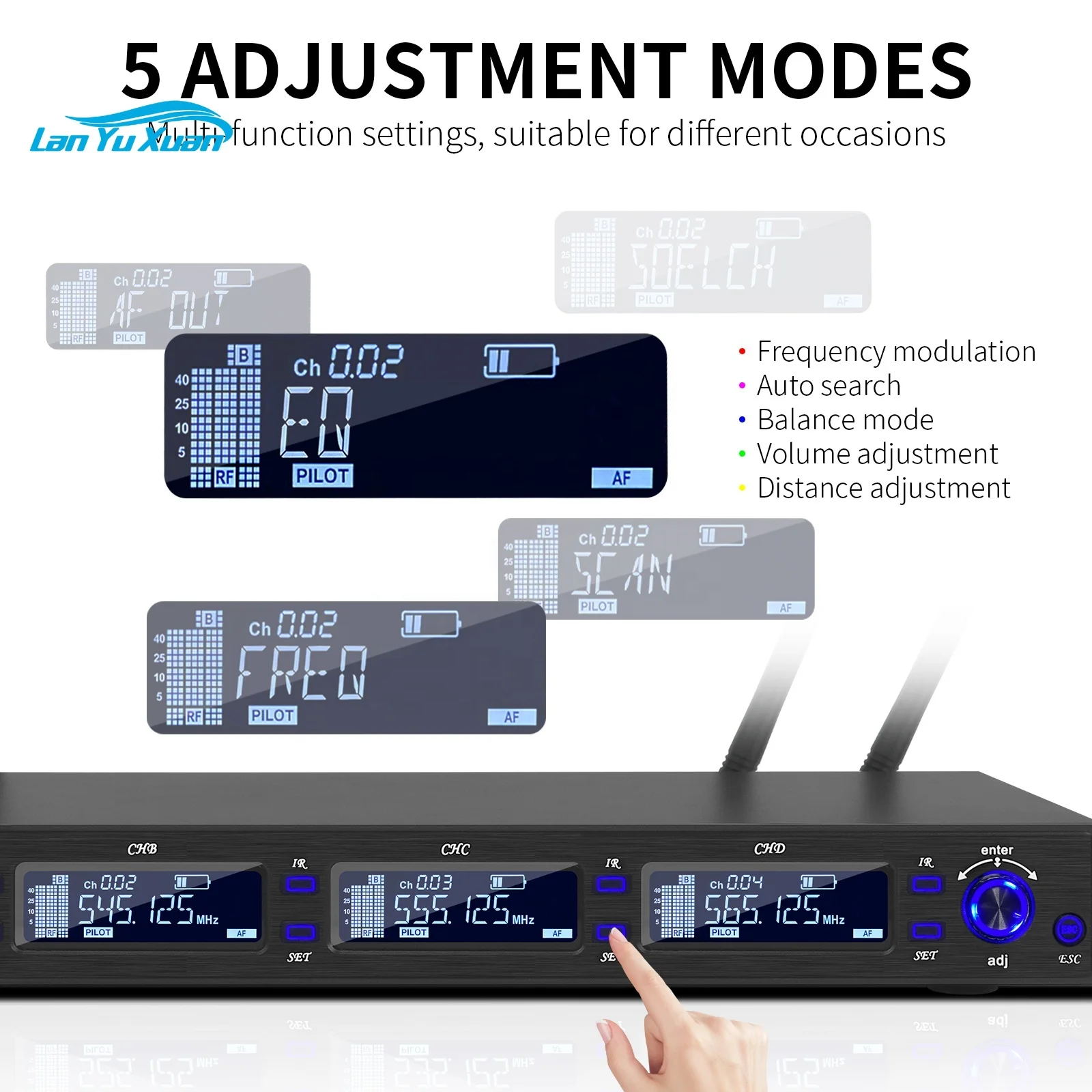 

Xtuga M-6604S Dual Mode UHF True Diversity System 4 Handheld Microphone Wireless Mic Antenna Diversity Cordless Microphone