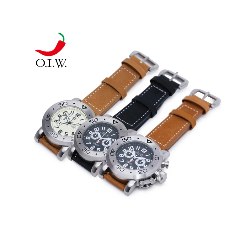 Мужские кварцевые часы в европейском и американском винтажном стиле, с роскошным кожаным ремешком диаметром 24 мм, минималистичным циферблатом, стеклянным кристаллом.