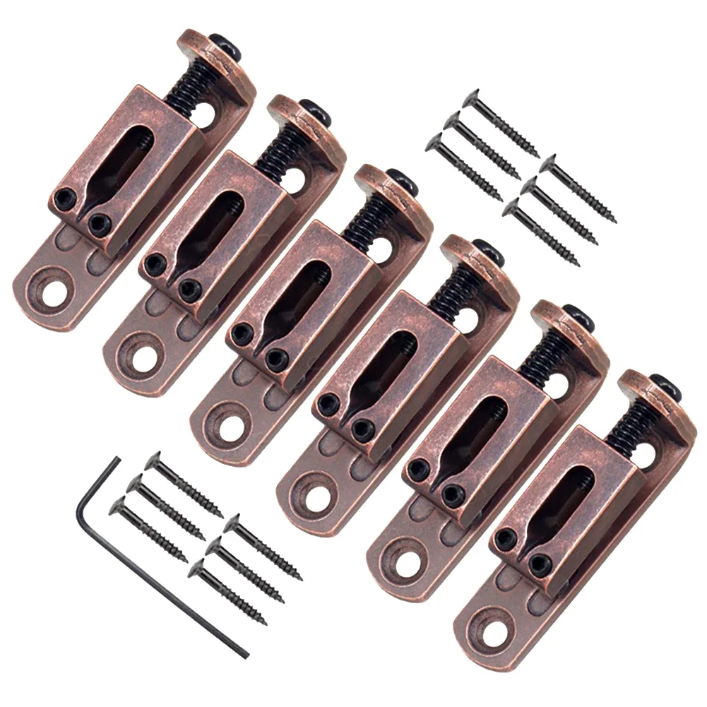 6Pcs Electric Guitar Bridge Saddles With Wrench Electric Guitar Replacement Parts For Electric Guitar Individual Guitar Bridge