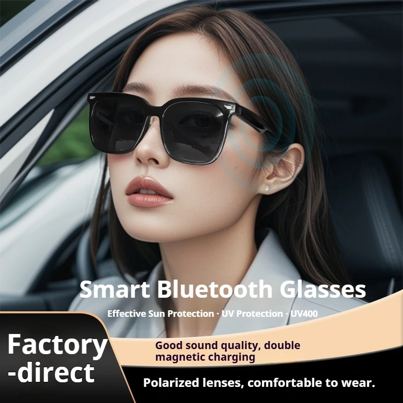 

GS01 Smart Bluetooth Sunglasses, Polarized & Lightweight, Stereo Sound & Magnetic Charge, Driving/Sports
