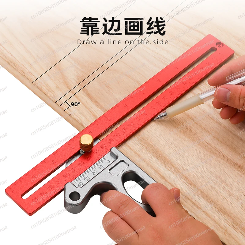 Woodworking scriber, scribing, right-angle 45-degree ruler, measuring tool, angle ruler
