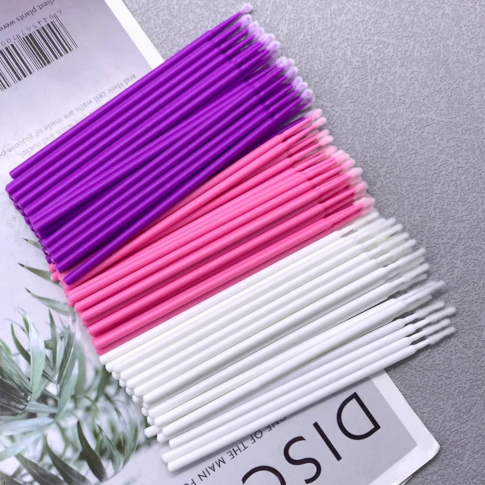 300/500pcs Micro แปรงทิ้ง Lash ถอด Swab Microbrush มาสคาร่า Applicator Eyelash EXTENSION แปรงแต่งหน้าเครื่องมือ