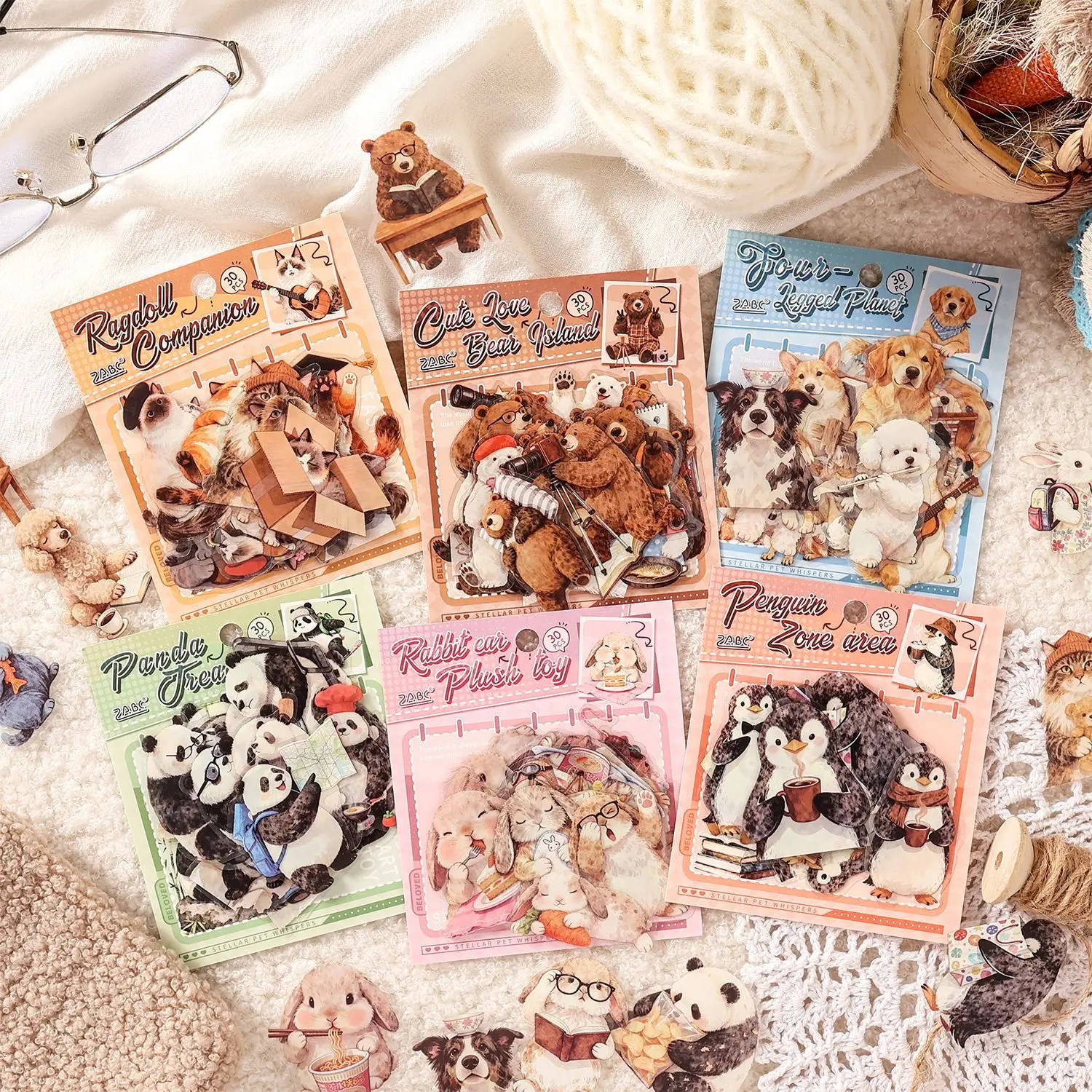 serie-starry-pet-language-adesivos-criativos-de-animais-e-paisagens-para-diario-colagem-e-scrapbooking-material-de-papelaria-diy