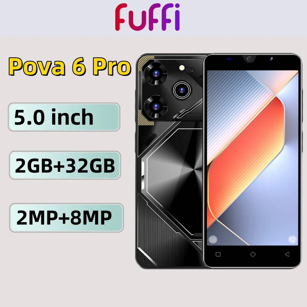 FUFFI Pova 6 Pro Smartphone HD 5.0inch Android 8.1 2G RAM 32GB ROM for Cell Phone Dual SIM Telefono 2+8MP Camera 2500mAh Battery