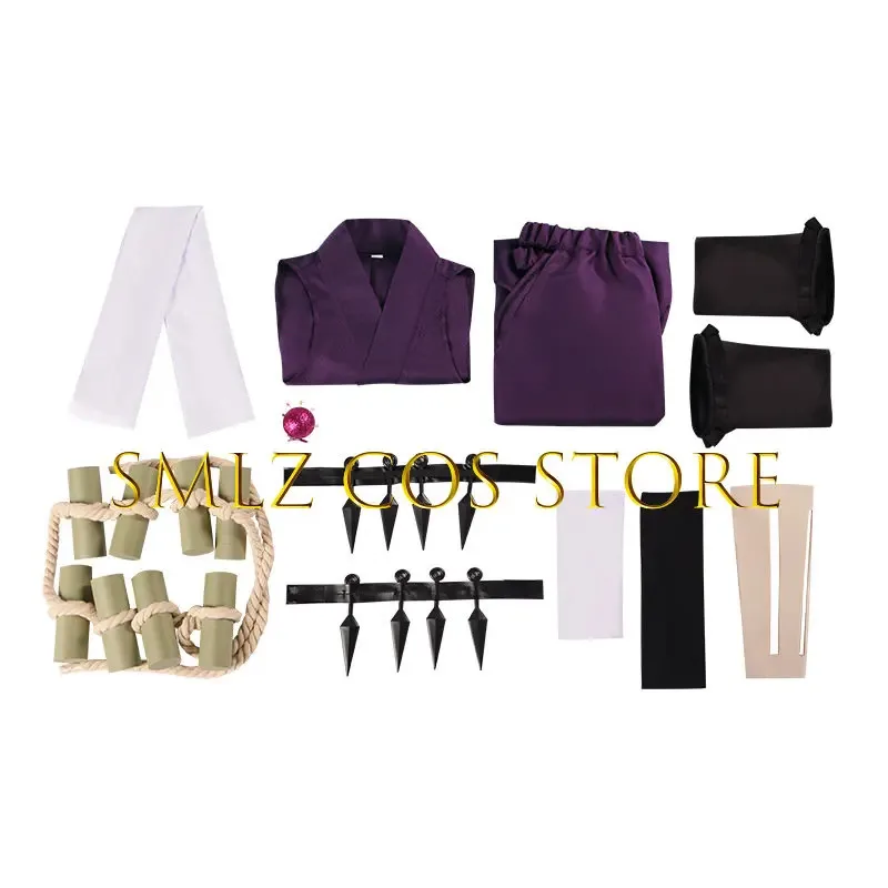 Anime Jigoku Raku Hell's Paradise Cosplay Yuzuriha Cosplay Kostuum Pruik Carnaval Party Festival Paars Uniform Rose Netto Synthetisch