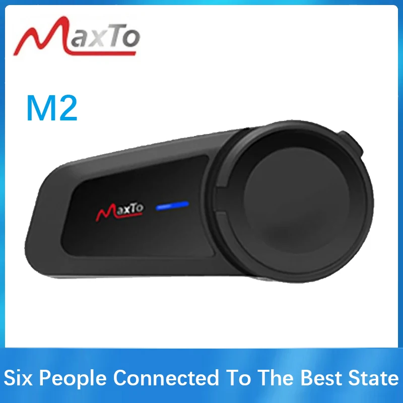 Maxto M2 Motorcycle Helmet Bluetooth Headset Intercom 6 Riders 1000M FM MP3 Waterproof IP67 V5.0 500mAh Casco Interphones 