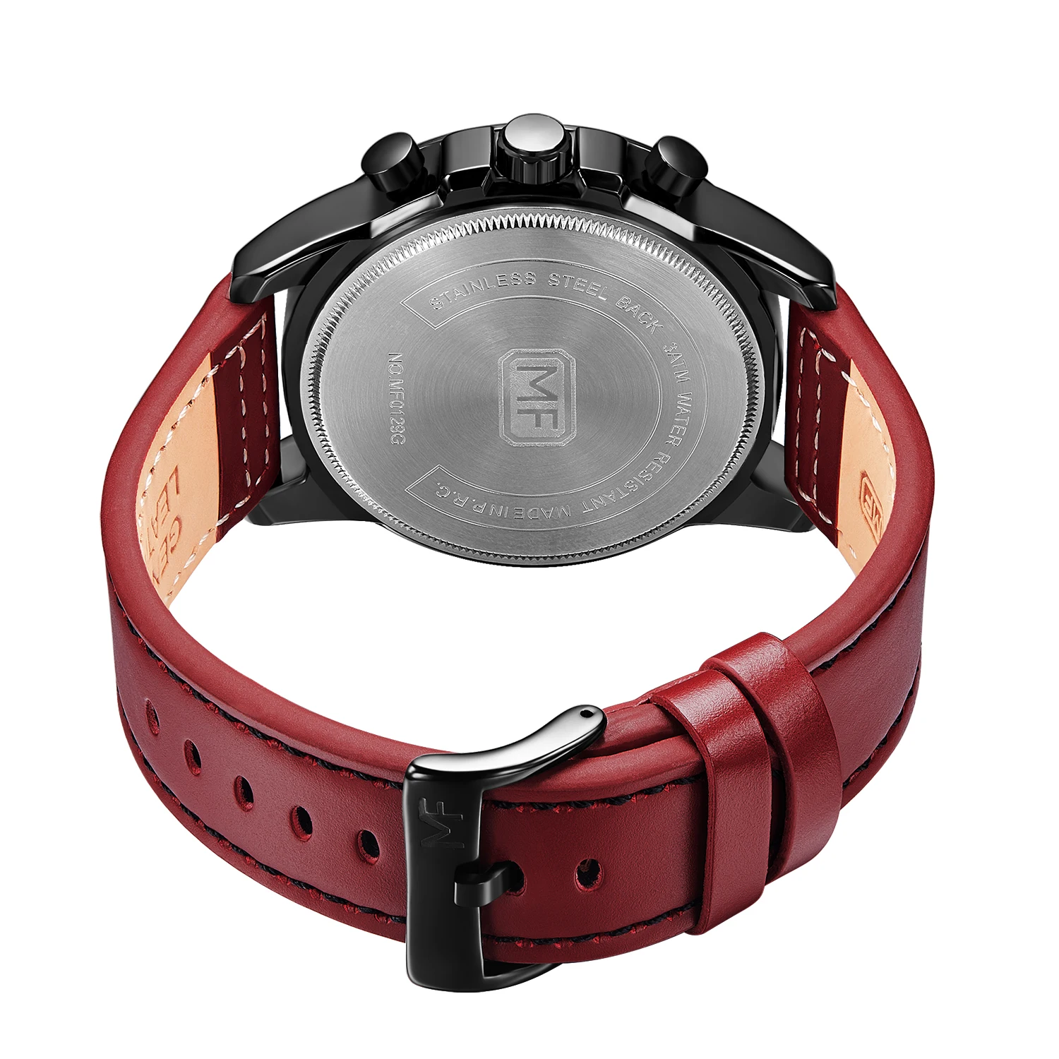 Mini Focus MF0129G Men Sports Watch Genuine Leather Strap Waterproof Luminous Chronograph Calendar Quartz Watches