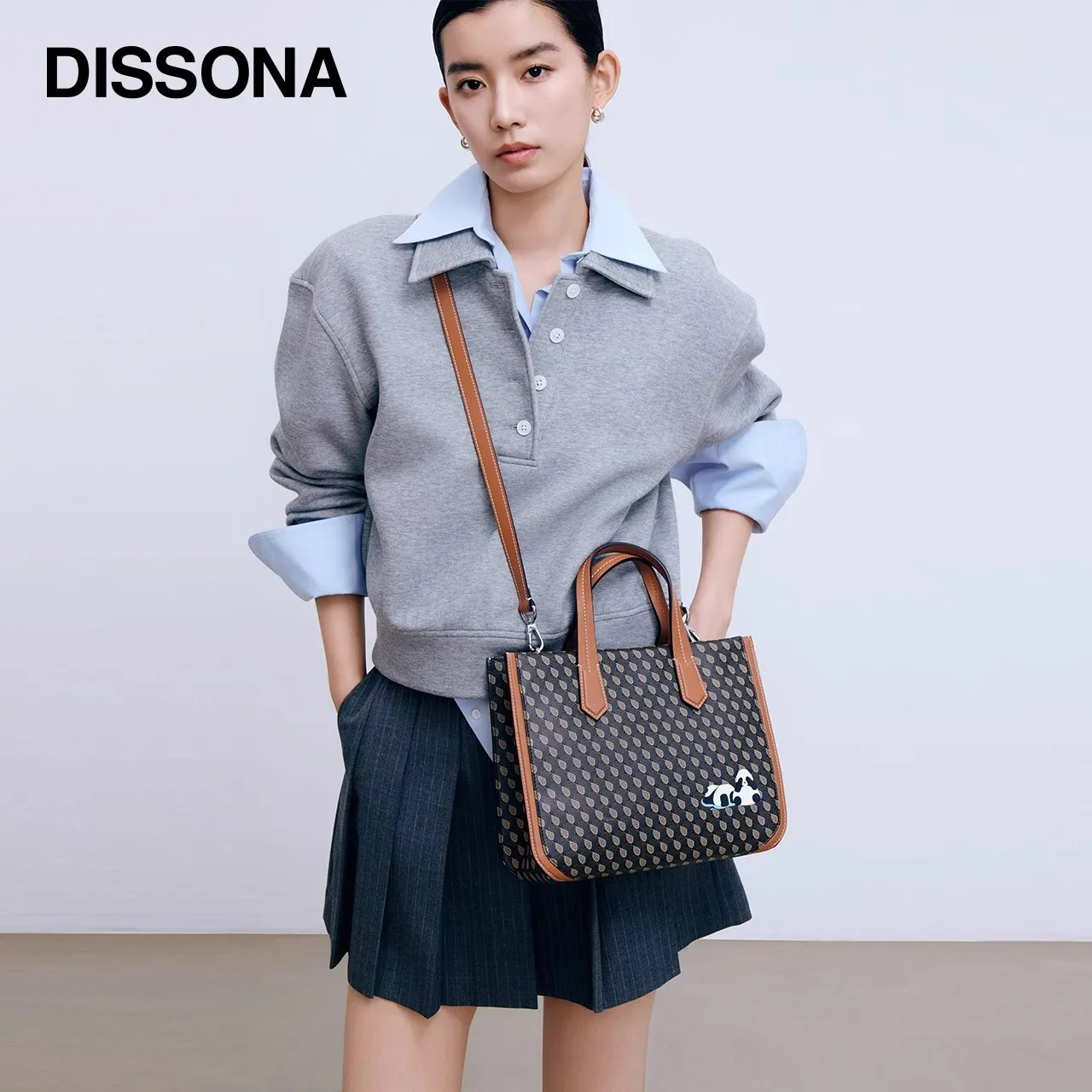 DISSONA Handbags Lucky Pouch Tote Bag Single-Shoulder Crossbody Bag Panda Vintage Print Tote Bag Women's Handbags