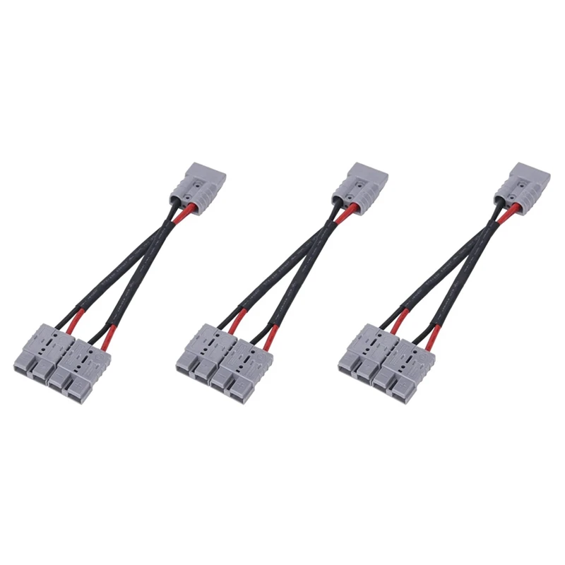 3X 50A For Anderson Plug Connector Dual Y Adapter Battery Power Connector Forklift Power Plug Connector With 6MM Cable