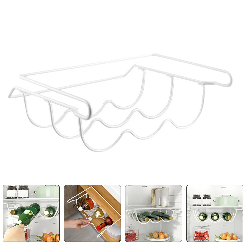 Kitchen Storage Rack Fridge Holder Water Bottle Metal under Shelf Refrigerator Iron Organizer for