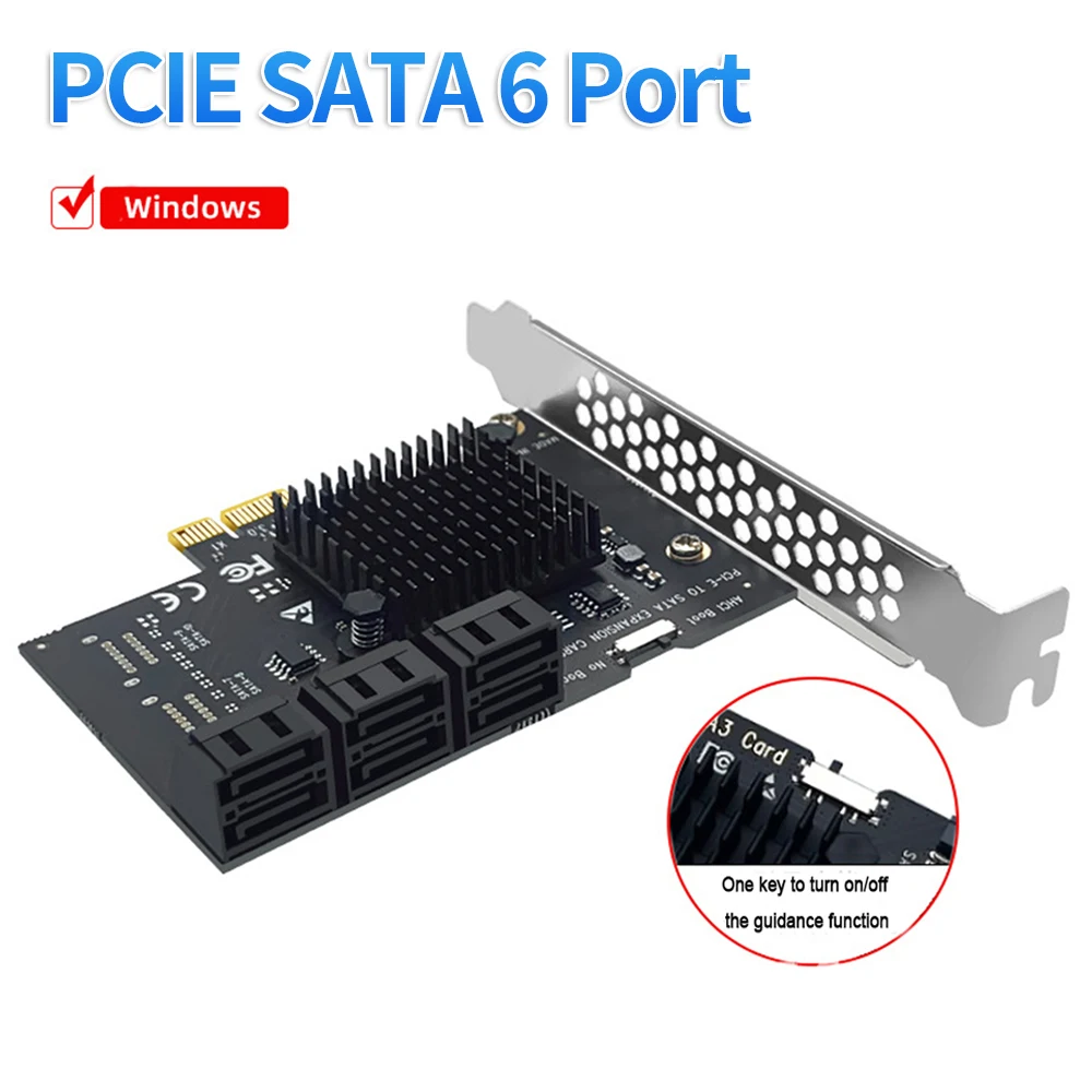20-портовая Плата расширения PCI-E SATA3.0 PCI-E 1X PCI Express 3,0 GEN3, 6 Гбит/с, адаптер преобразователя для ASM1166, аксессуары для адаптера