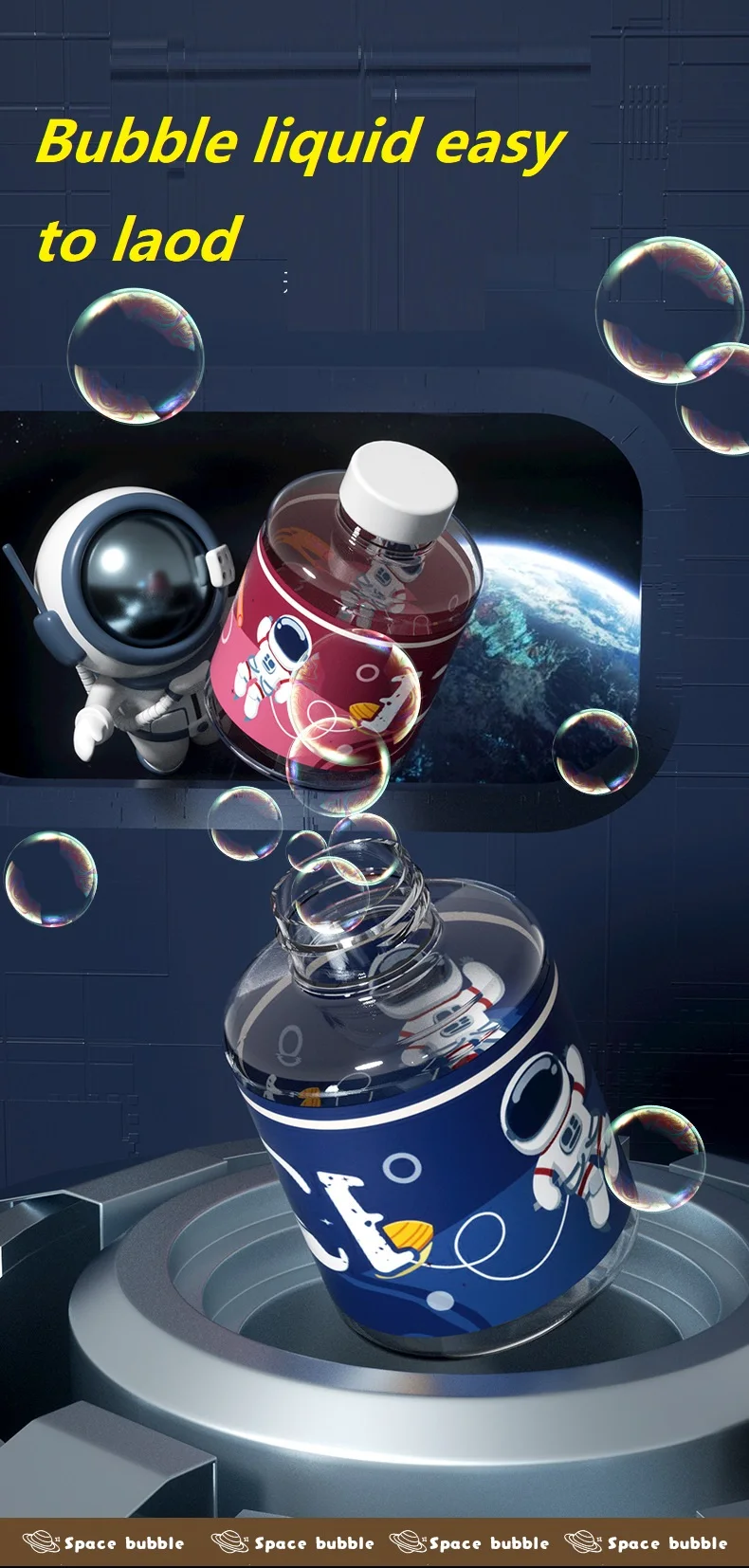 バブルガン,電気スペース,子供のおもちゃ,男の子の日プレゼント,光付きの自動バブル