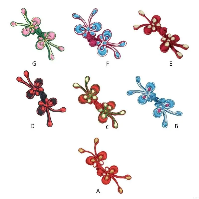 Y3NE 1pair Colorful Butterfly Sewing Fasteners Featuring Chinese Traditional Buttons Perfect for Sweater Scarf Cardigan