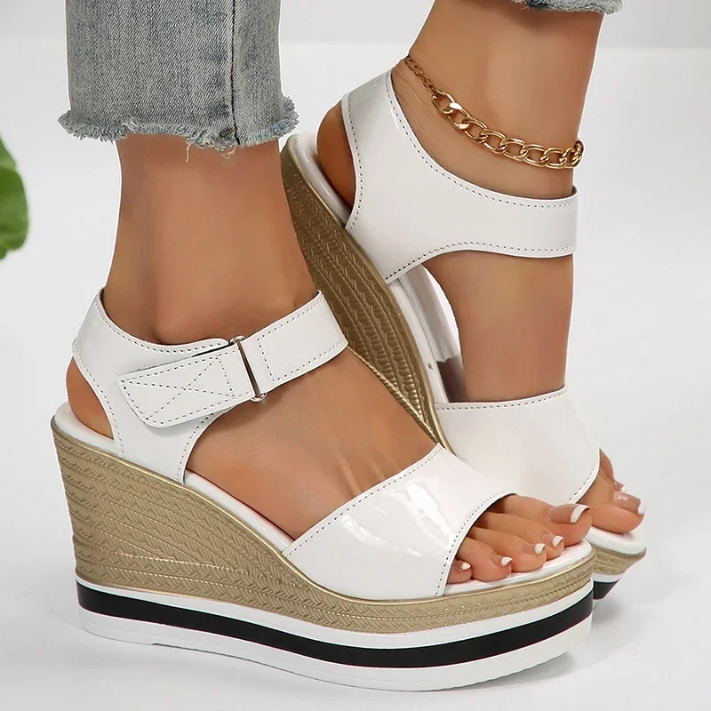 

Women's Sandals Fashion Platform Shoes Women Summer Hook Loop Wedge Heeled Sandles Woman Ankle Strap High Heeled Sandalias 36-43