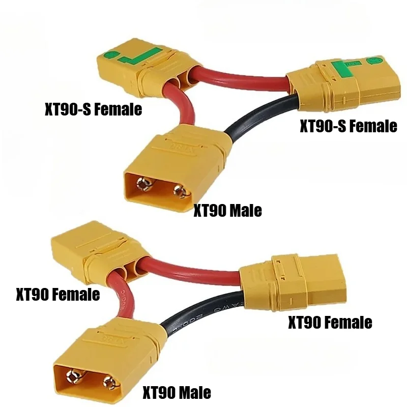 XT90-S Anti-Spark Series Parallel Battery Connector 10AWG/12AWG Male Female Plug for Drone RC Model EV LED Light Power Wiring