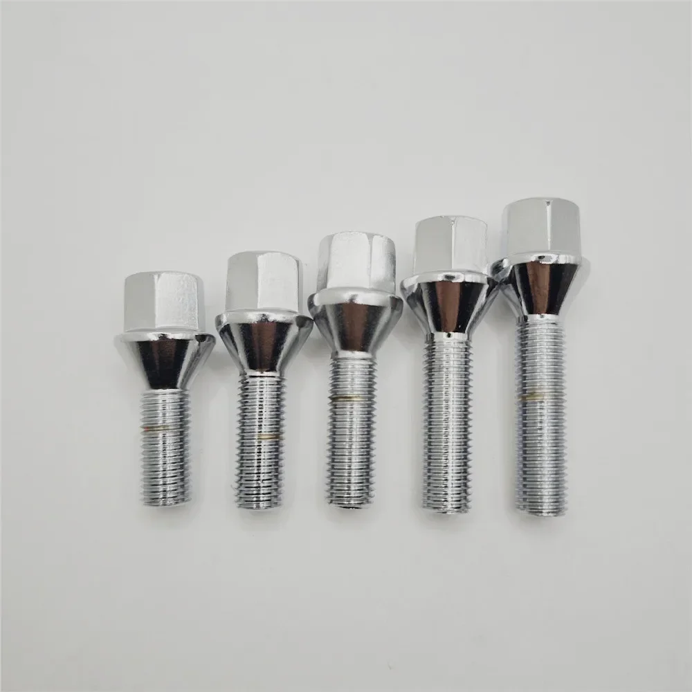 

4PCS Alloy Wheel Bolts Nuts Lugs M12 X 1.5, 17mm Hex, Cone Taper Seat For Dacia Fiat Lotus Maserati Nissan Renault Mini Suzuki