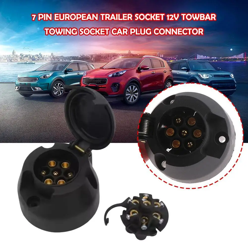 7Pin Trailer Towbar Towing Electric Socket Adapter Plug Converter Suitable For European Standard Trailer 12V DC