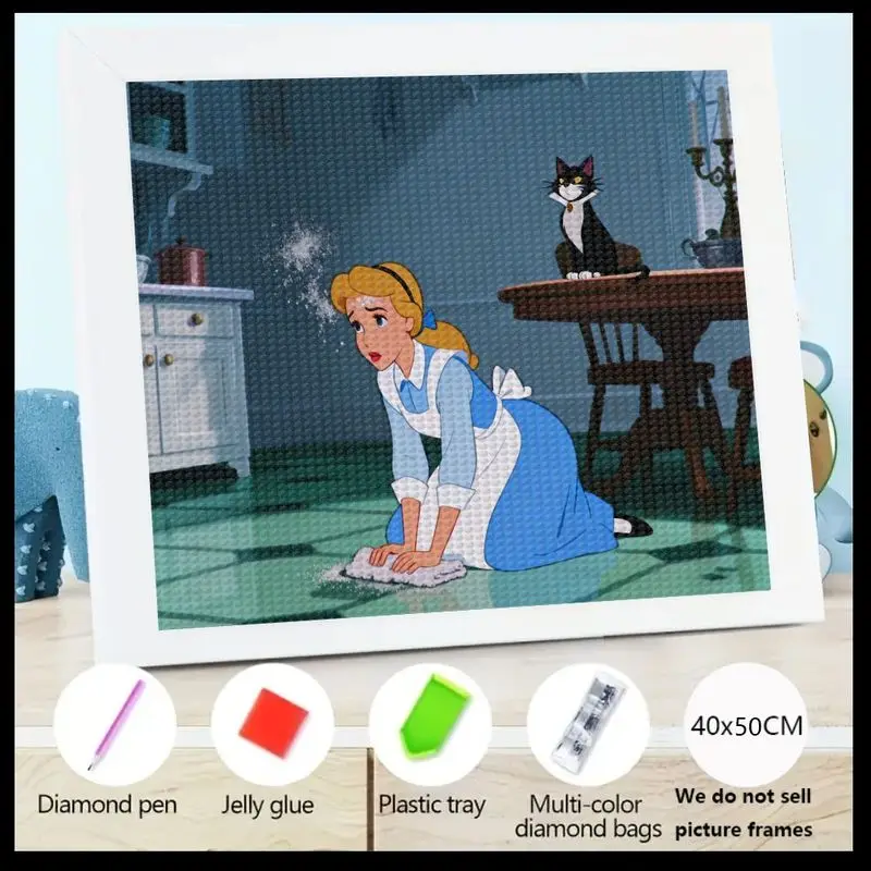 

1 шт., 5D DIY, полный дрель, набор для рисования кристаллами и бриллиантами, классический платок Золушки, горничной, принцессы, сценкой Люцифера, автомобиль