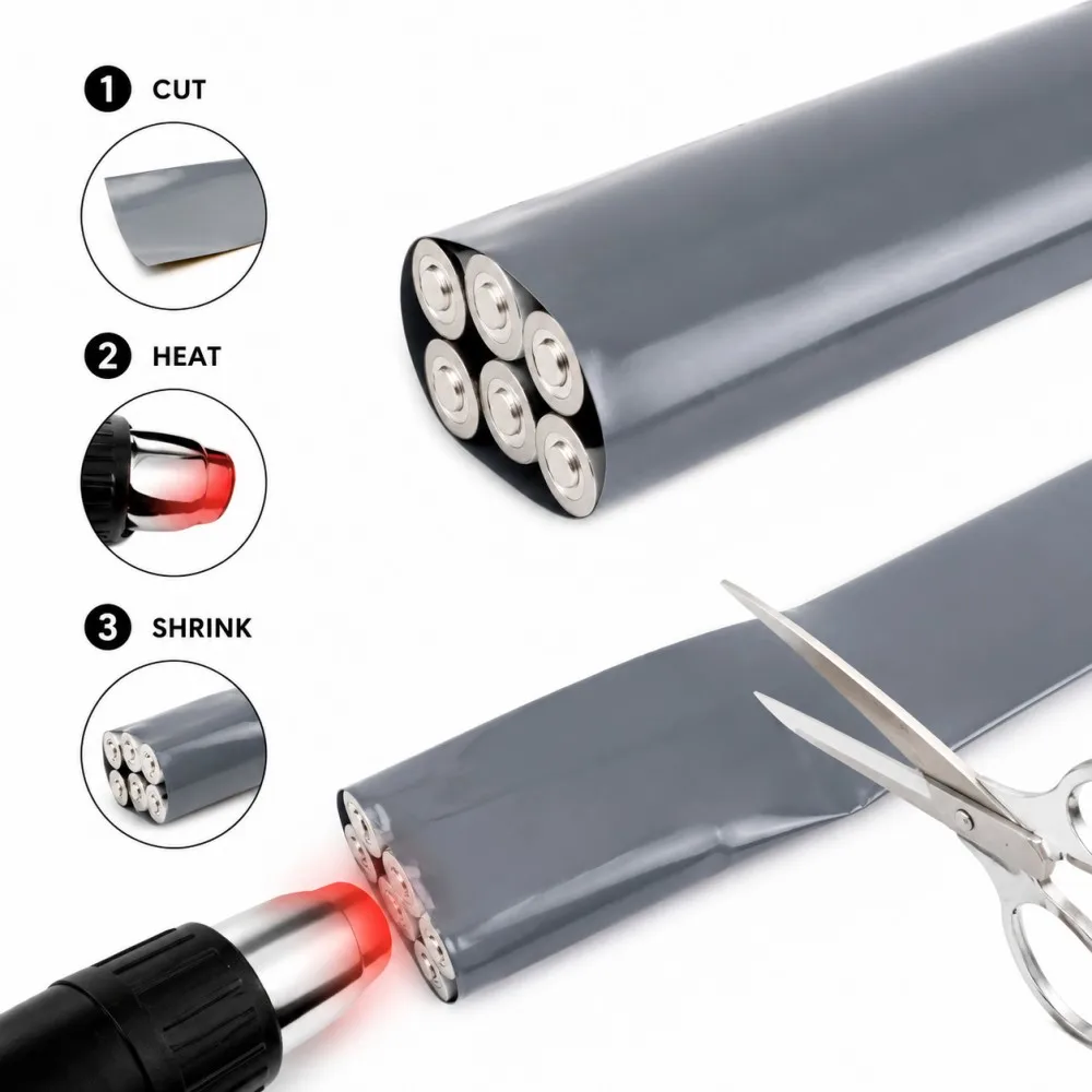 PVC Heat Shrink Tube 18650 Battery Pack Gray Width 30~300mm Insulated Protection Film Wrap Lithium Battery Film CaseCable Sleeve