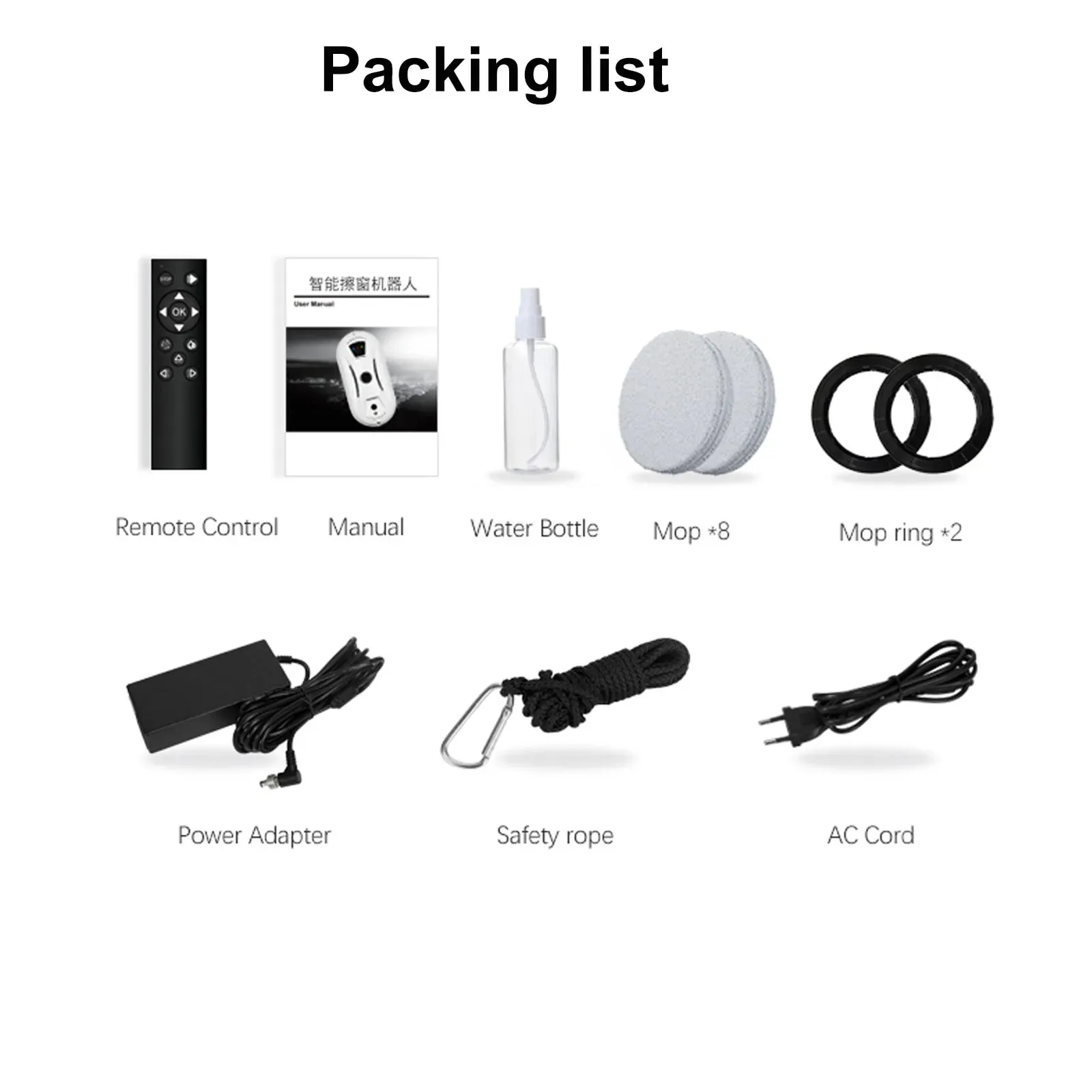 Window Cleaning Robot Dual Nozzle Automatic Glass Cleaning Ultra-thin Body Electric Remote Control Wireless  Window Cleaning