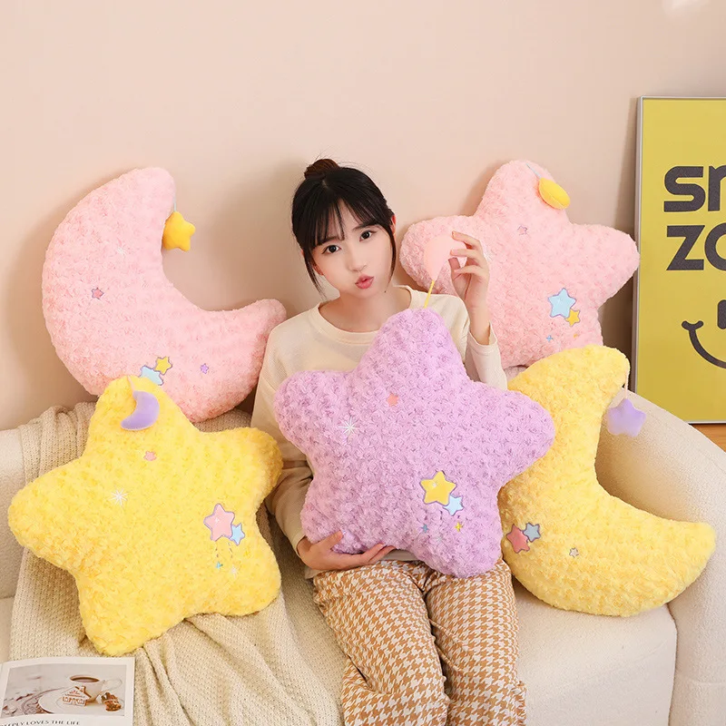 

Creative Home Star and Moon Pillow Plush Cushion Cloud Filled Plush Toy Children Baby Toddler Pillow Girl Gift Room Decoration