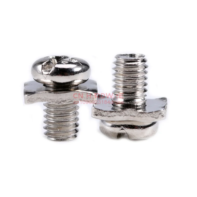 Cross Round Head Pan Head Pad Terminal Block Screw Sets M3 - M5 Nickel Plated Square Washer Screw