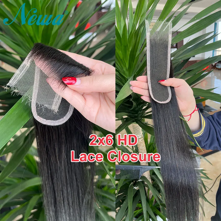 Newa الشعر 5X5/6X6 HD الدانتيل إغلاق غير مرئية السويسري HD الدانتيل تذوب جلود إغلاق الشعر البشري 13x6 /13x4 HD الدانتيل أمامي مستقيم