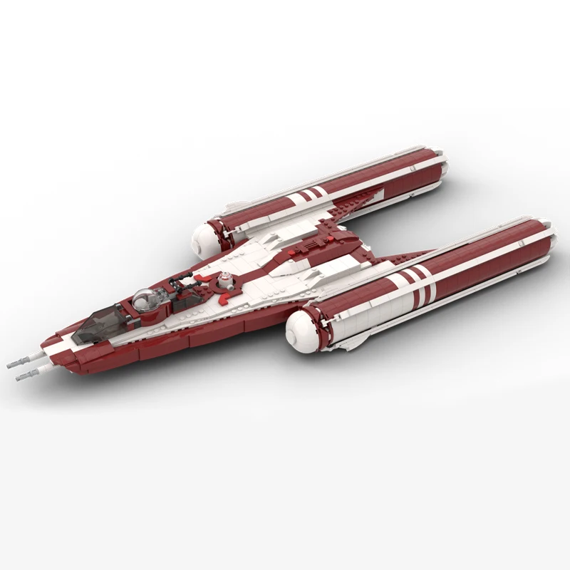 MOC Star Y-Wing Starfighter Dark Blue Red Yellow Version Building Block Set with Stand for Fans Model Assembly Toy Birthday Gift view 2