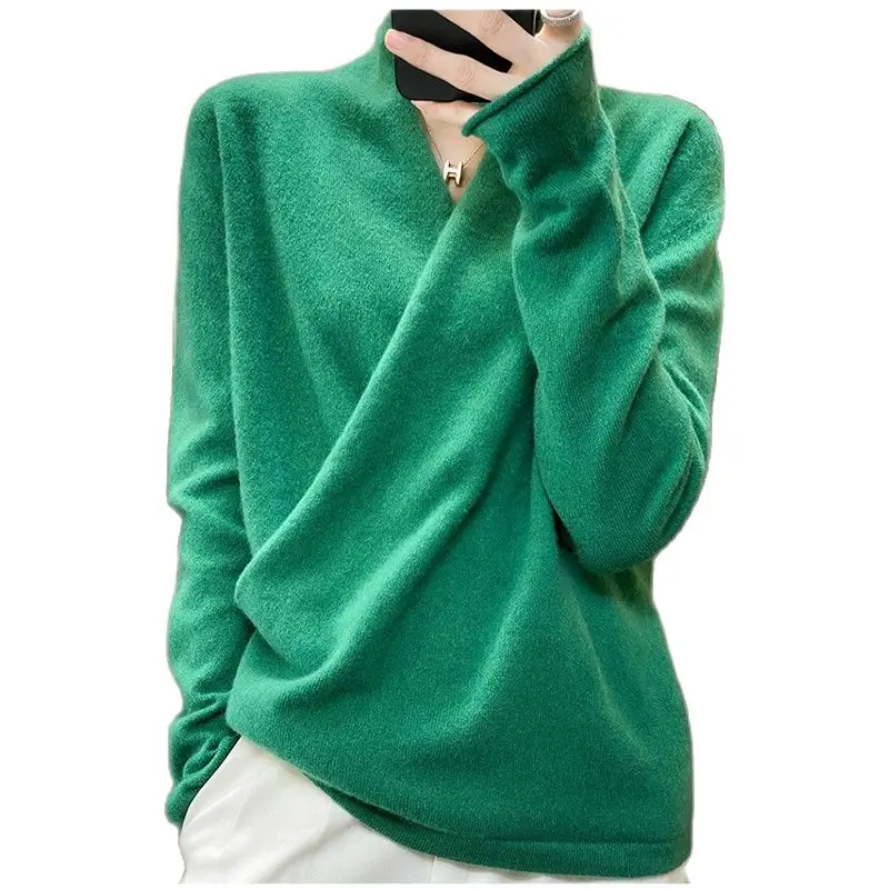 

Женский свитер с V-образным вырезом, с длинным рукавом