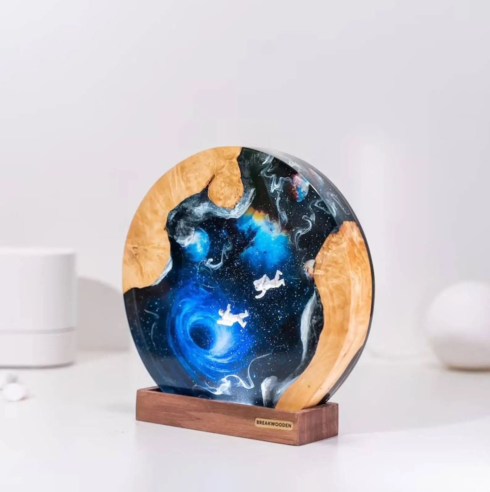 Customized Items Resin Table Light Universe Space Black Hole LED Night Light Creative Artistic Room Decoration Lamp USB Charge
