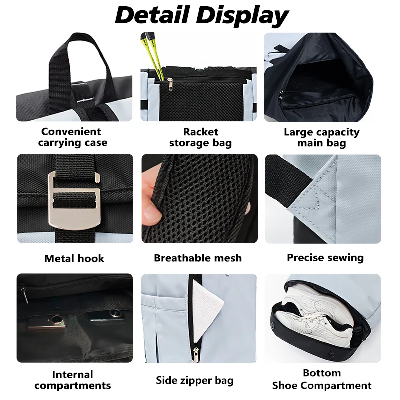 New casual sports backpack men's tennis badminton racket bag handbag lined badminton bag