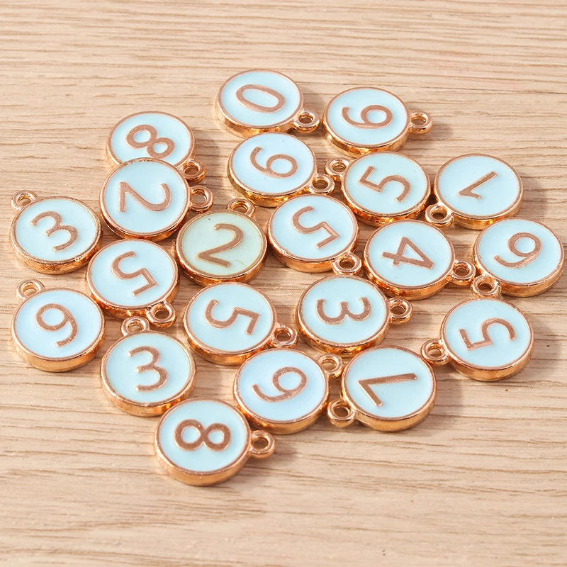 10pcs Number Charms for DIY Jewellery Making