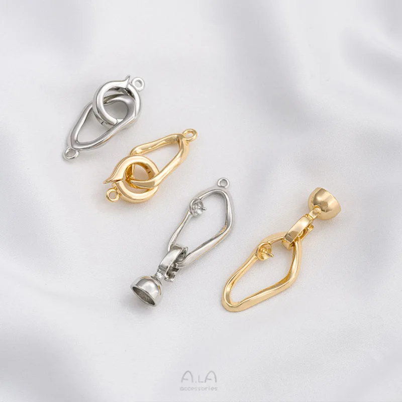 

Застежка-коннектор для браслетов и ожерелий DIY из 14-каратного золота с жемчугом в форме облака и держателем для бусин, цвет золота, неправильной формы