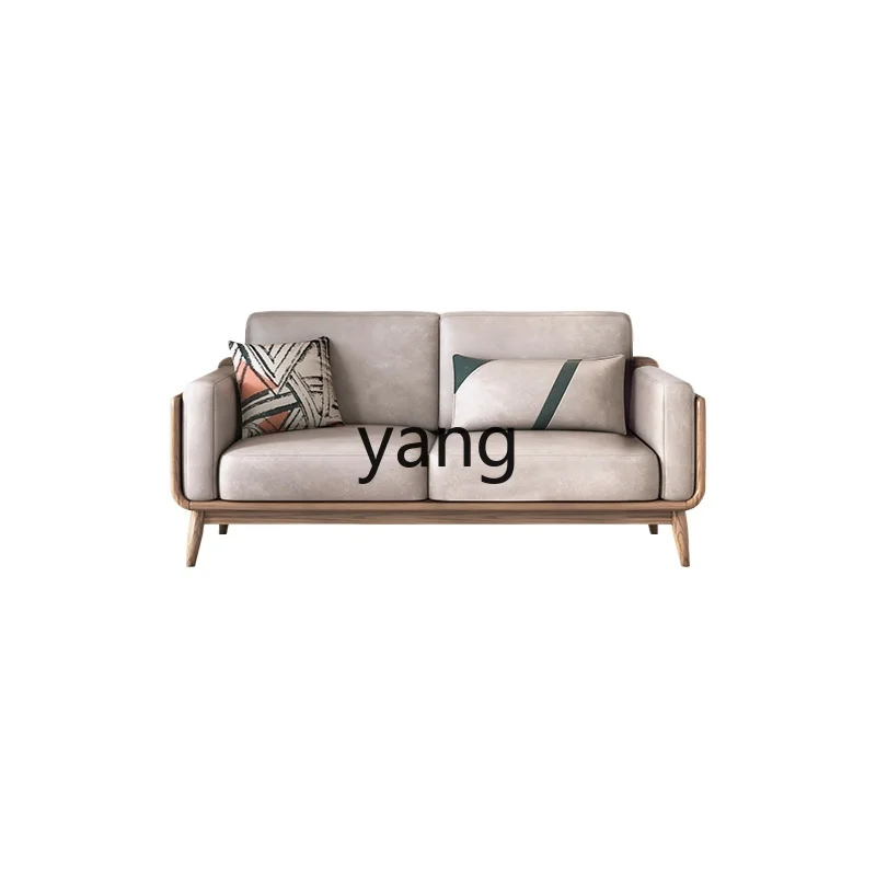 

LTT new Chinese solid wood sofa Nordic modern simple living room technology cloth sofa