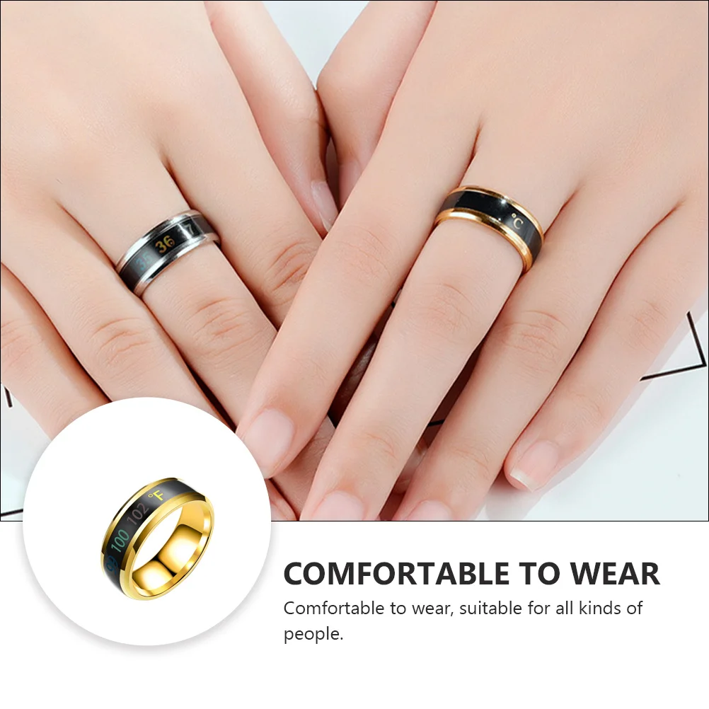 

Pinky Intelligent Temperature Ring Couples Digital Finger Jewelry Men and Women