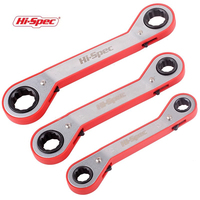 Hi-Spec Double Sided Refrigeration Ratchet 4 Head Sizes Adjustable Socket Wrench Flexible Telescopic Wrench Spanner Hand Tools