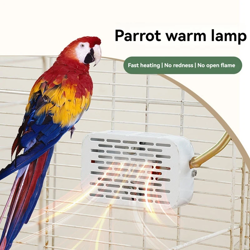 Bird Cage Heater Simulated Natural Environment Lighting Warming Heat Lamp Anti Bite Warmer Light For Parrots Parrot