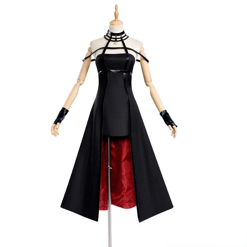 Anime Spy Family Yor Forger Cosplay Anime Killer Assassin Gothic Halter Black Dress Outfit Uniform Costume#1#W