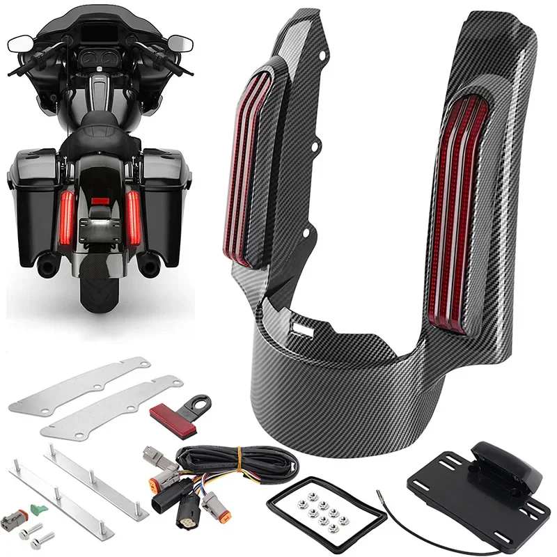 

1 Set Motorcycle Turn Signal Tail Light Rear Fender Extension Fascia LED CVO For Harley Touring Electra Street Glide FLTRX 14-UP