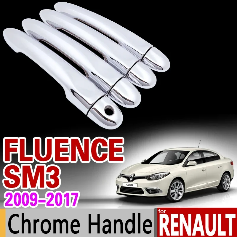 

for Renault Fluence SM3 2009 - 2017 Chrome Handle Cover Trim Set 2010 2011 2012 2013 2014 2015 Accessories Stickers Car Styling