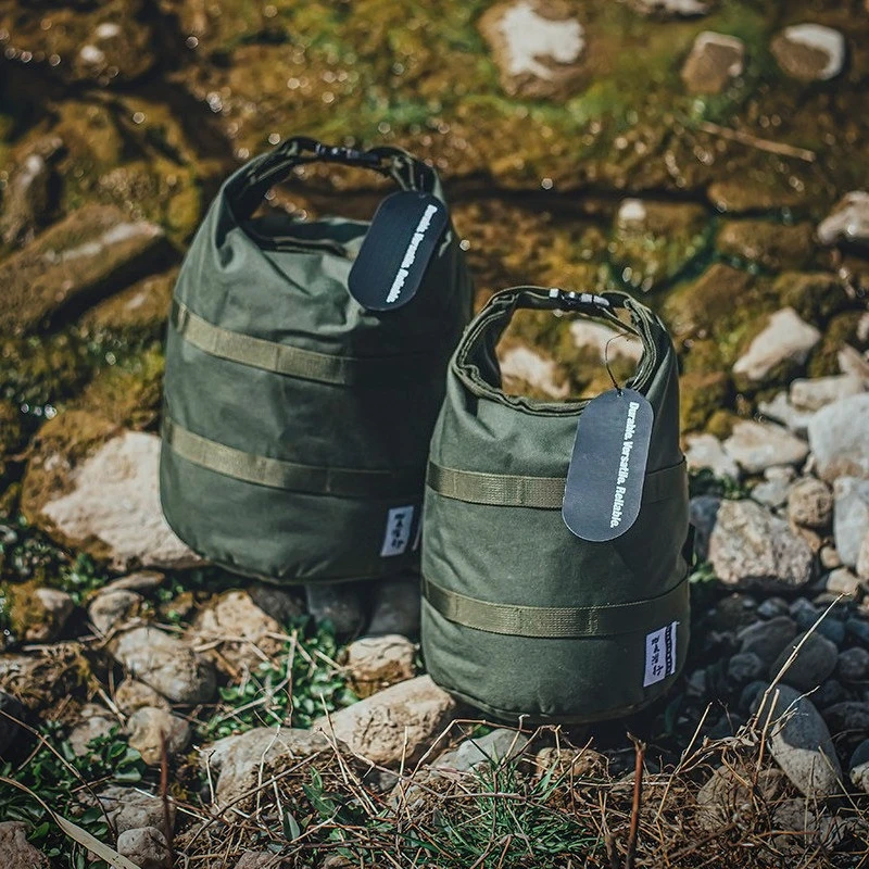 

Round Bottom Roll Top Stuff Sack 500D Durable Fabric Camping Cookware Stove Lunch Box Storage For Outdoor Hiking Campers