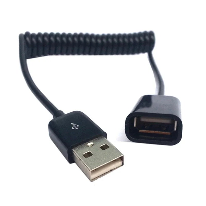 USB 2.0 A type Male to Female Stretch Data Extension Spring Cable For PC Laptop Mobile tablet