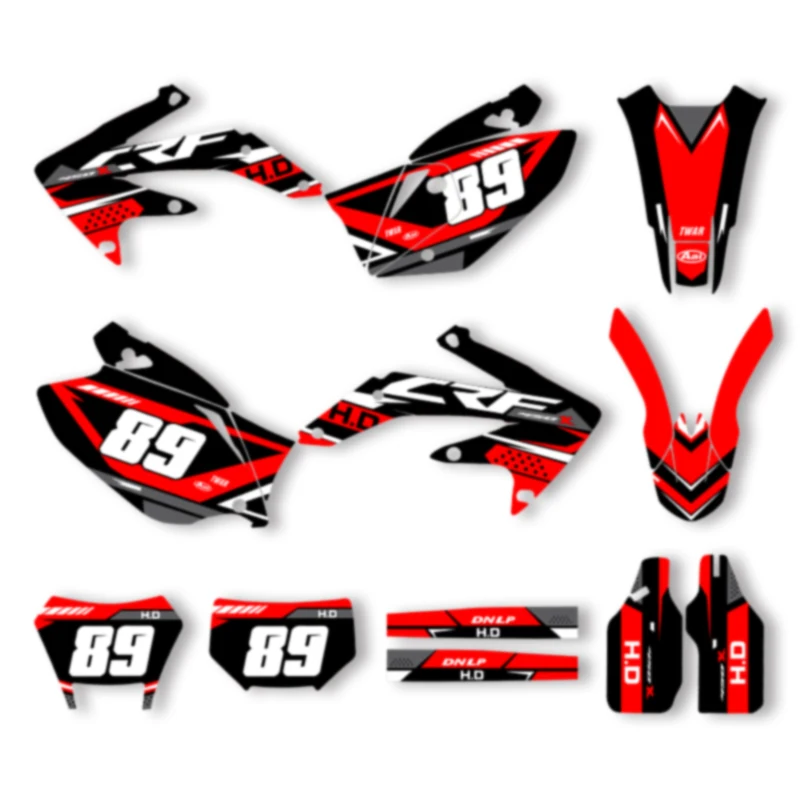 

DSMTECH Custom Motorcycle Graphics Background Decal for HONDA 2005 2006 2007 CRF450X 2008-2018 Decals Stickers Kits 018