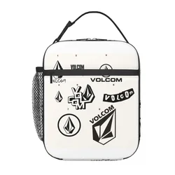 Volcoms Logo Thermal Insulated Lunch Bags Women Portable Lunch Tote for Outdoor Picnic Storage Food Box