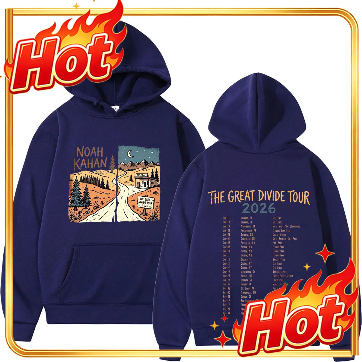 Noah Kahan The Great Divide Tour 2026 Graphic Hoodies Men Women Harajuku Sweatshirts Long Sleeves Fashion Vintage Pullover Tops