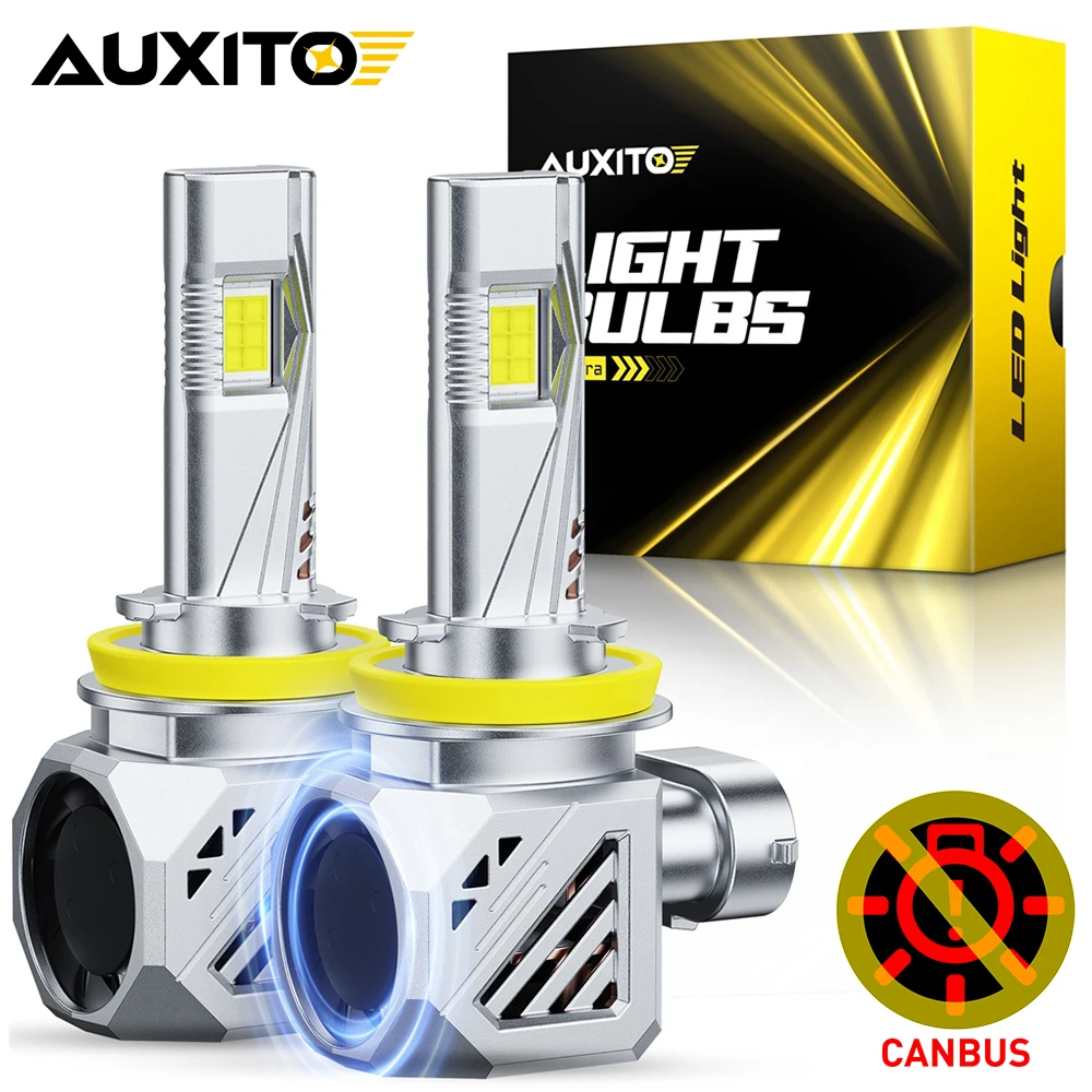 

AUXITO 2 шт. 80 Вт H11 светодиодные фары Canbus 25000LM 6500K ярко-белые H8 H9 HB3 9005 HB4 9006 HIR2 9012 светодиодные автомобильные фары