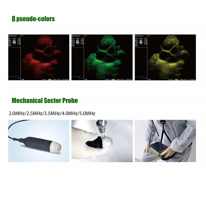 Alat USG Veteriner Portabel untuk Deteksi Kebuntingan 3.5MHz Probe Konveks Mesin Vet untuk Anjing Kucing Domba Babi Kambing